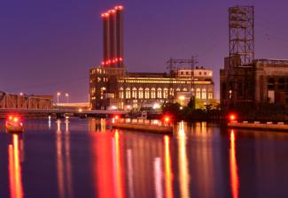 Power Plant at night in Providence, Rhode Island, USA. Copyright (c) 2013 Richard Cavalleri/Shutterstock.  No use without permission.