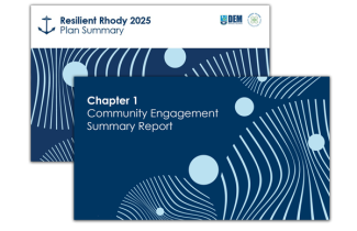 Example pages from the Resilient Rhody 2025 plan